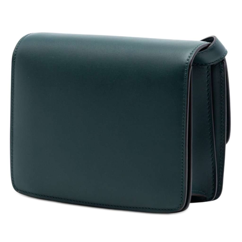 Celine Small Calfskin Classic Box Green Leather Very good - Back View