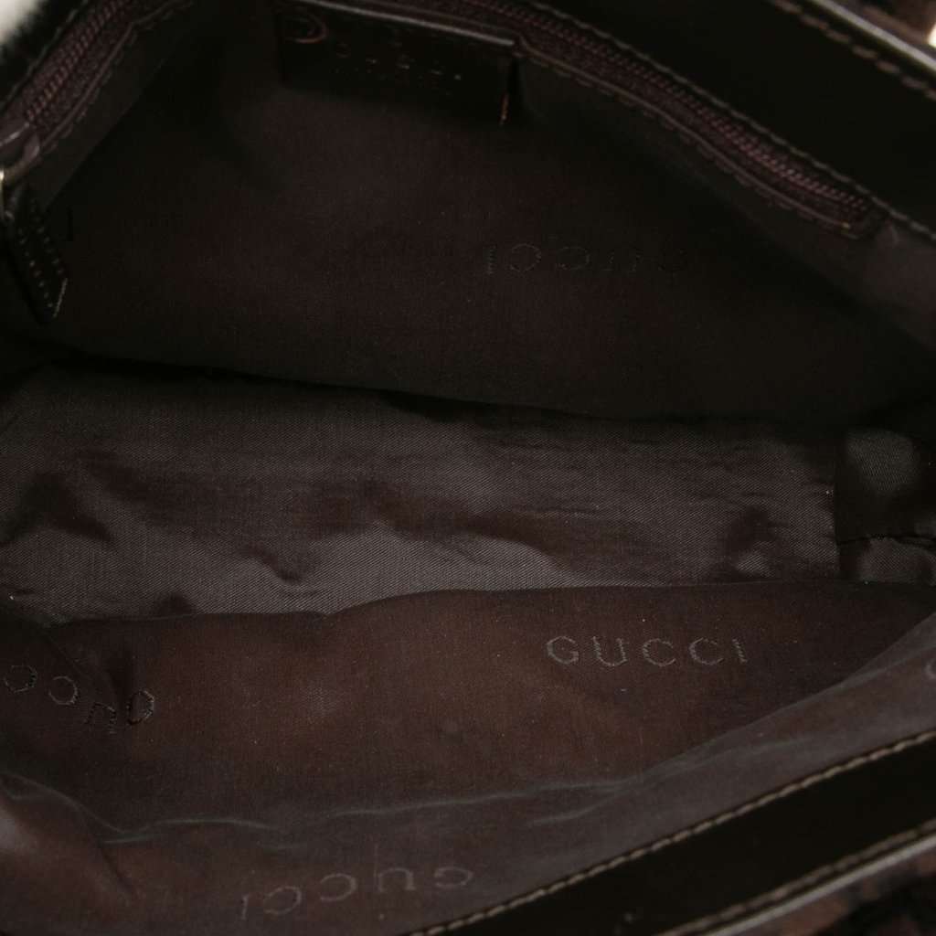 Gucci Jacquard Square G Tote Brown Very good - Model View