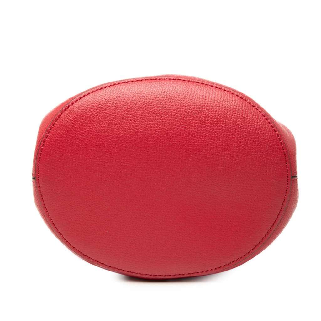 Burberry Grained Calfskin Lorne Bucket Bag Red Leather Very good condition - Inside View