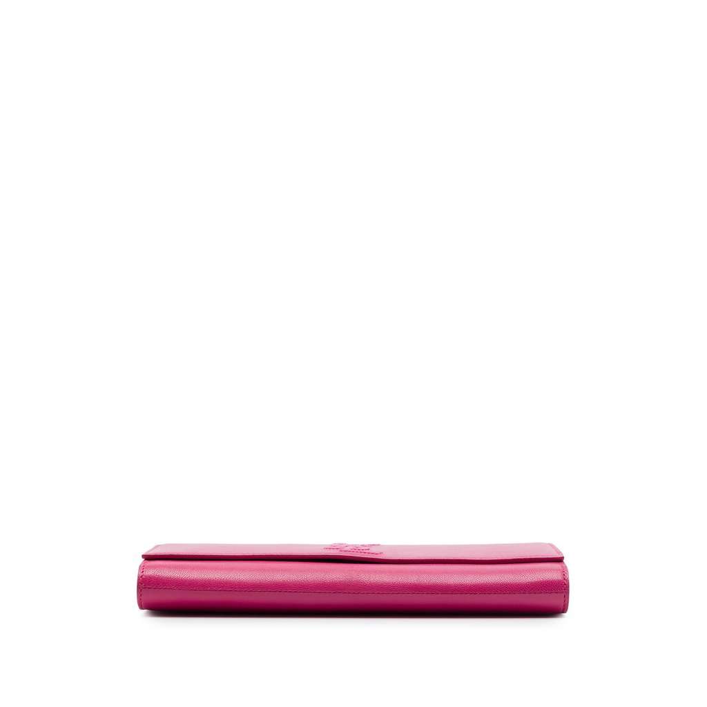 Saint Laurent Small Textured Calfskin Belle De Jour Clutch Pink Leather Very good - Inside View