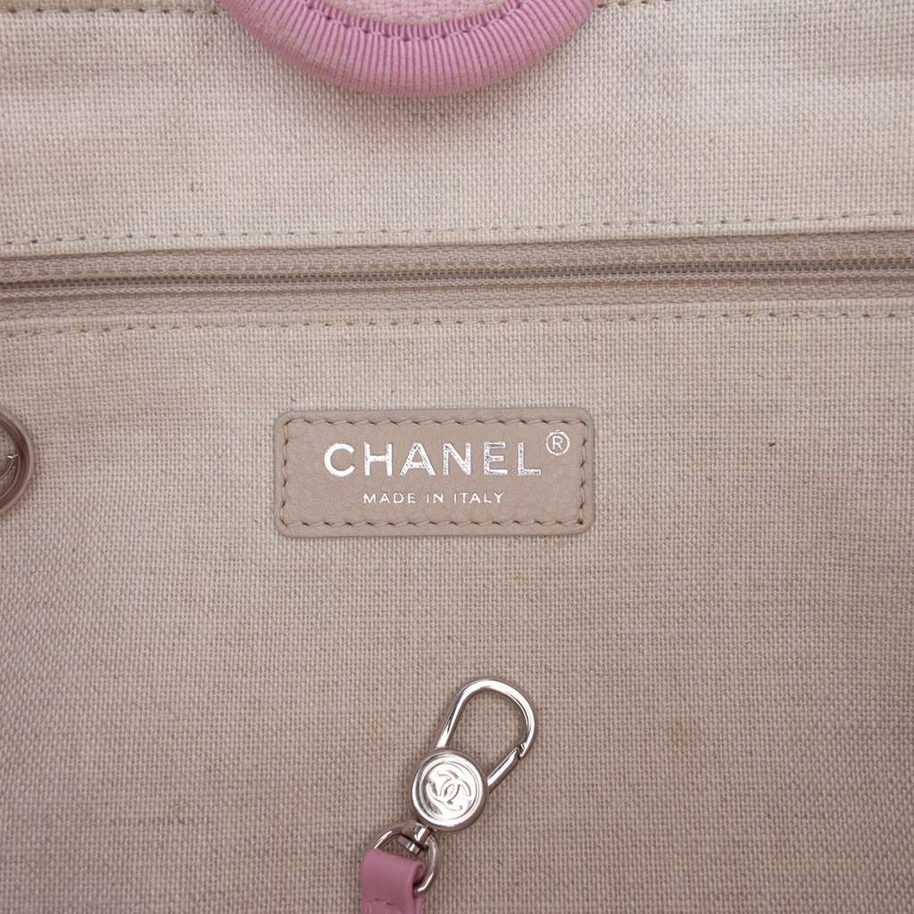Chanel Small Canvas Deauville Tote Pink Very good - Box View
