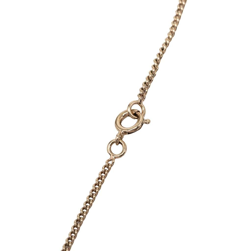 Chanel CC Gold Plated Enamel Pendant Necklace Gold Metal Very good condition - Model View
