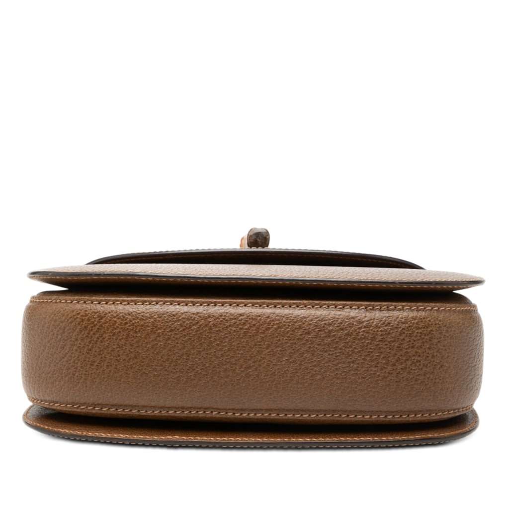 Gucci Small Grained Calfskin Bamboo Night Brown Leather Very good condition - Inside View