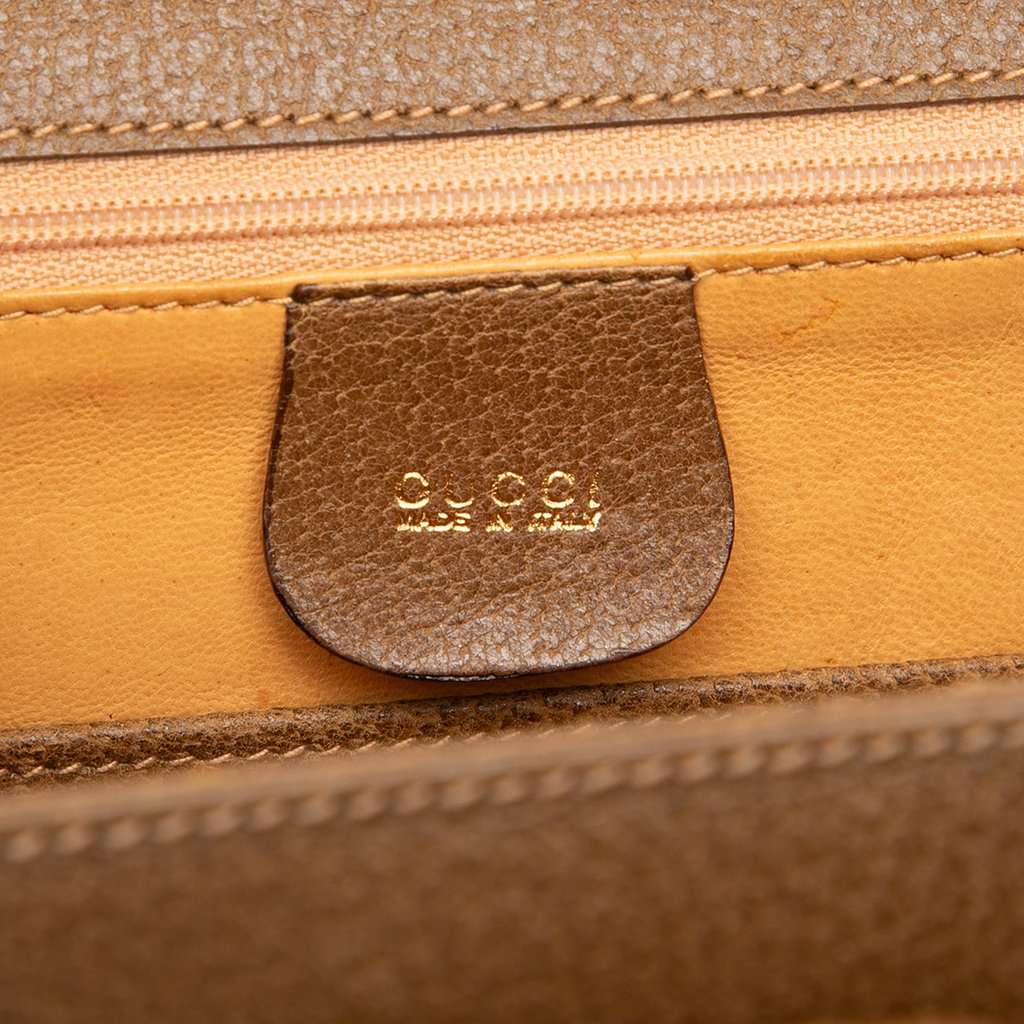 Gucci Small Grained Calfskin Bamboo Night Brown Leather Very good condition - Box View