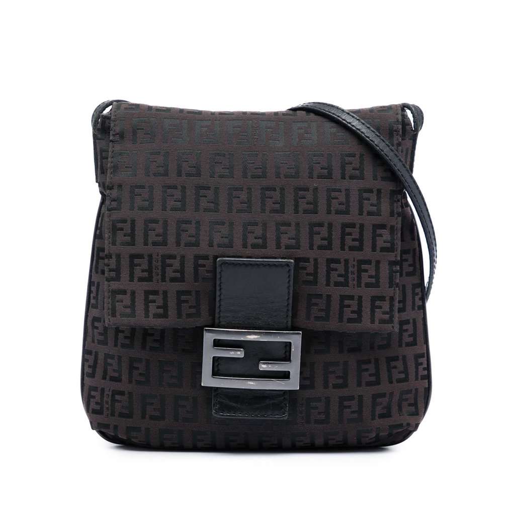 Fendi Zucchino Canvas Crossbody Brown Very good - Front View