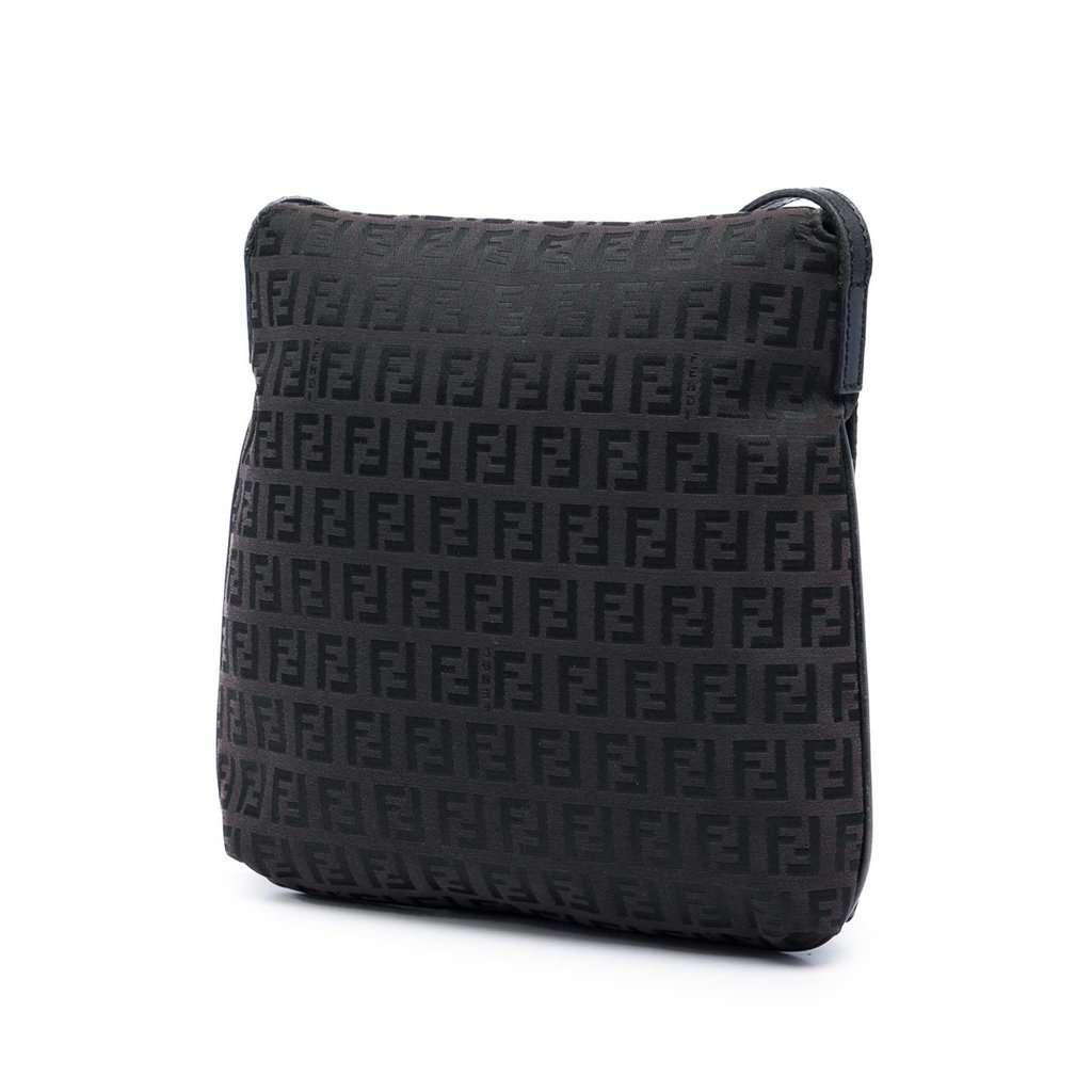 Fendi Zucchino Canvas Crossbody Brown Very good - Back View