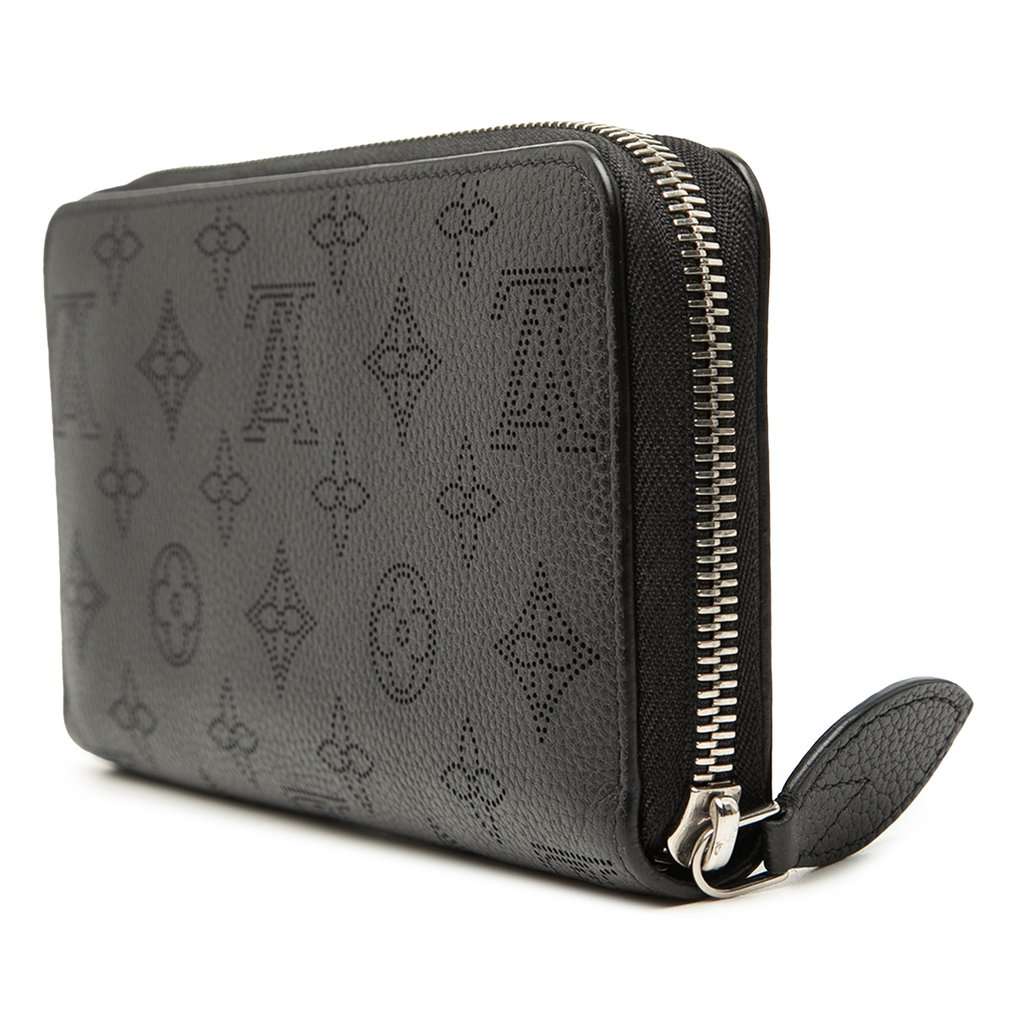 Louis Vuitton Monogram Mahina Zippy Wallet Black Leather Very good - Back View