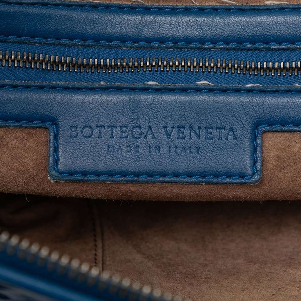 Bottega Veneta Nappa Intrecciato Nodini Crossbody Blue Leather Very good condition - Box View