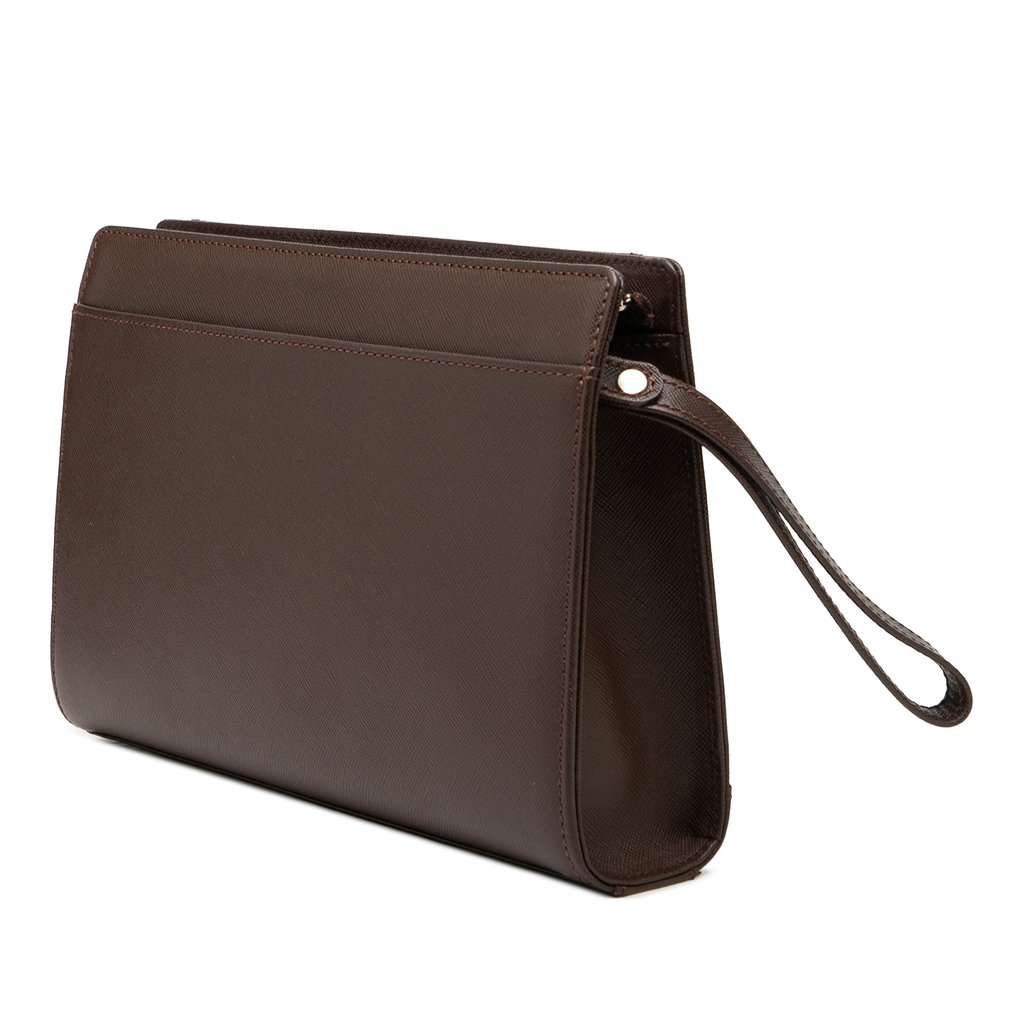 Burberry Leather Clutch Brown Leather Very good condition - Back View