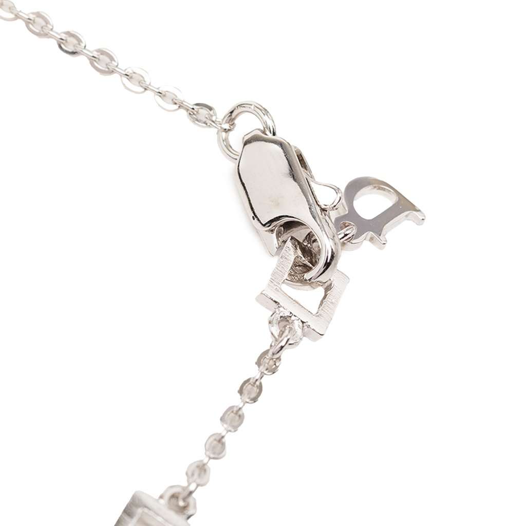Dior Brass I Love Dior Heart Arrow Pendant Necklace Silver Metal Very good - Model View