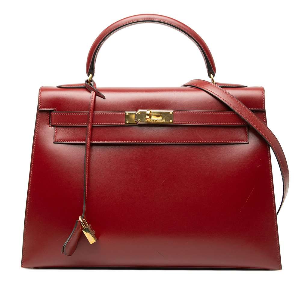 Hermès Box Calf Kelly Sellier 32 Red Leather Very good condition - Front View