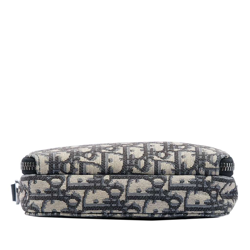 Dior Oblique Canvas Zipped Pouch with Strap Blue Very good condition - Inside View