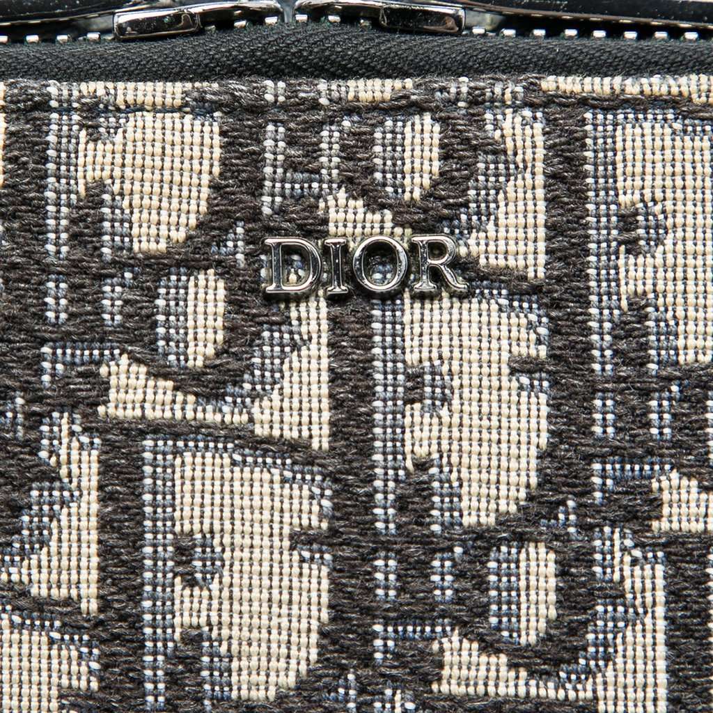 Dior Oblique Canvas Zipped Pouch with Strap Blue Very good condition - Box View