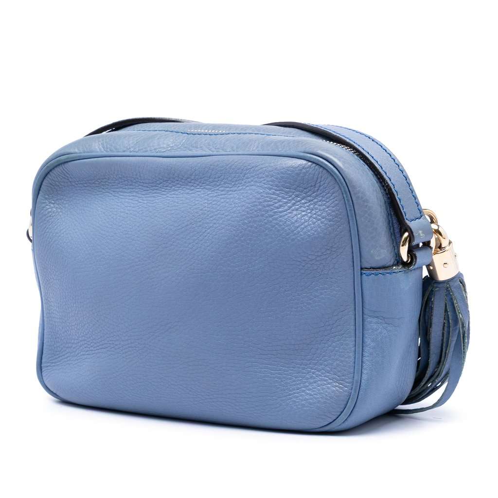 Gucci Calfskin Soho Disco Crossbody Blue Leather Very good condition - Back View