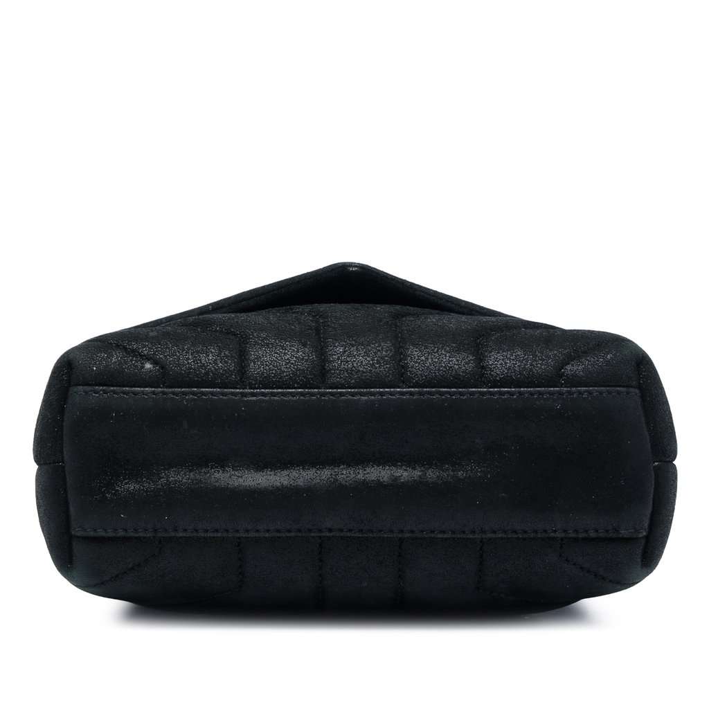 Saint Laurent Toy Matelasse Glitter Suede Monogram LouLou Crossbody Black Leather Very good - Inside View