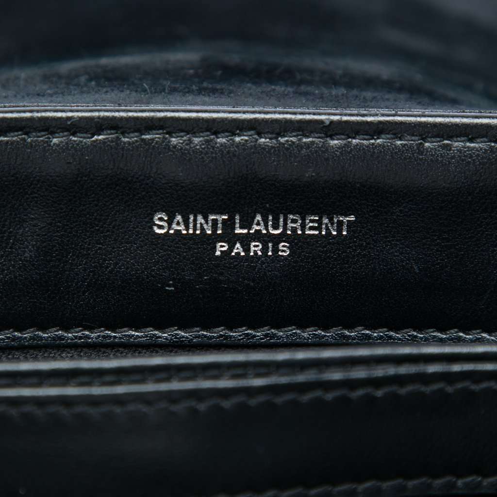 Saint Laurent Toy Matelasse Glitter Suede Monogram LouLou Crossbody Black Leather Very good - Box View
