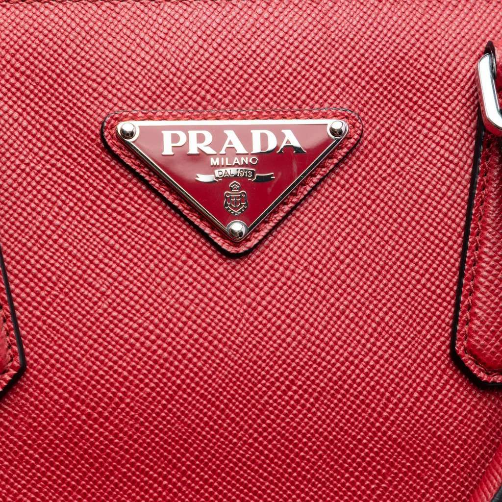 Prada Saffiano Lux Double Handle Shopping Tote Red Leather Very good condition - Box View