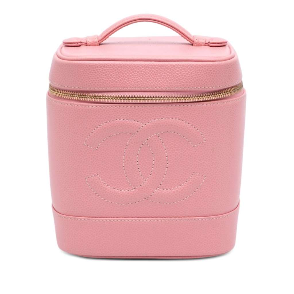 Chanel CC Caviar Vanity Bag Pink Leather Very good - Front View