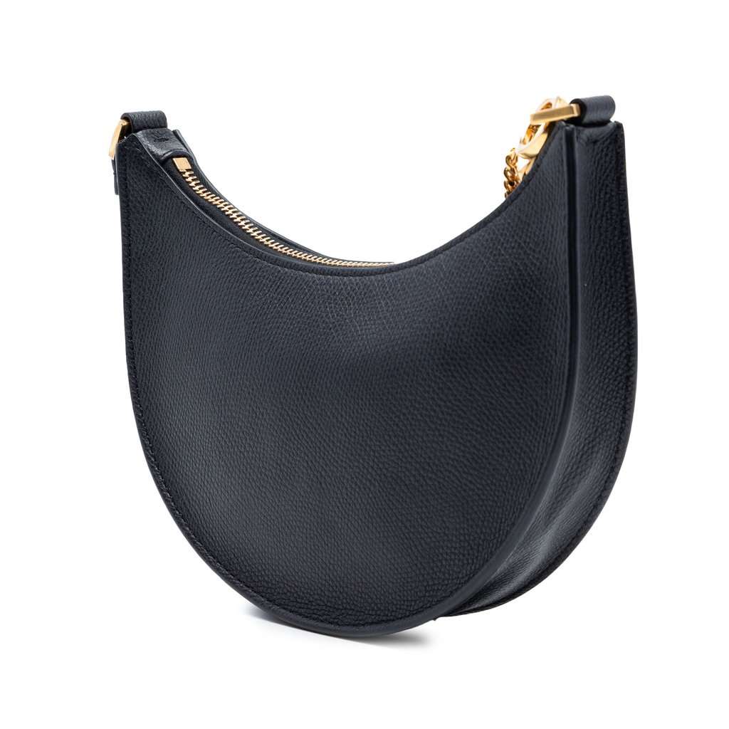 Valentino Mini Grainy Calfskin VLogo Hobo Black Leather Very good condition - Back View