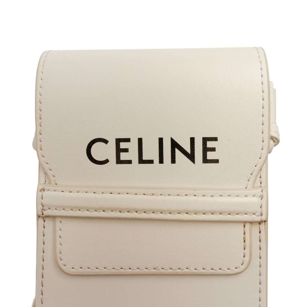 Celine Smooth Calfskin Sunglasses Pouch White Leather Very good condition - Box View