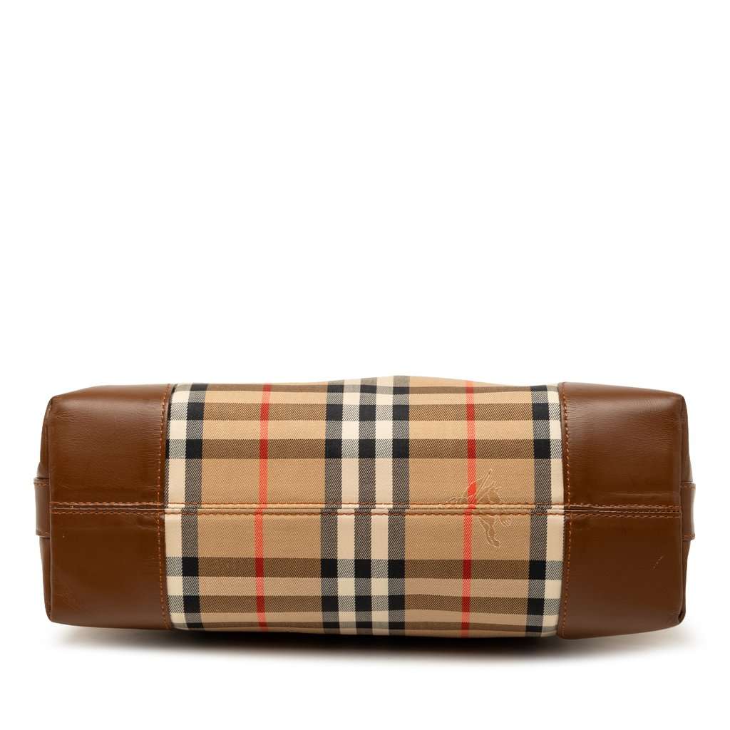 Burberry Haymarket Check Canvas Dome Satchel Beige Very good condition - Inside View