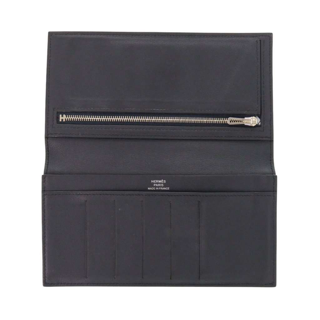 Hermès Swift Citizen Twill Long Wallet Blue Leather Very good condition - Inside View