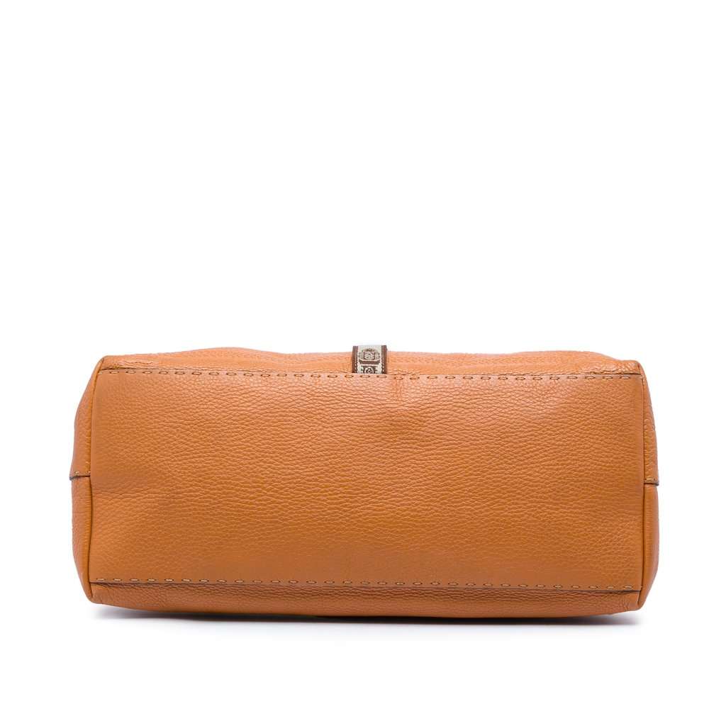Fendi Large Leather Selleria Villa Borghese Tote Brown Leather Very good - Inside View