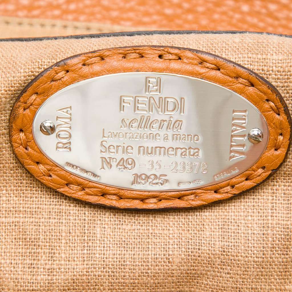 Fendi Large Leather Selleria Villa Borghese Tote Brown Leather Very good - Box View