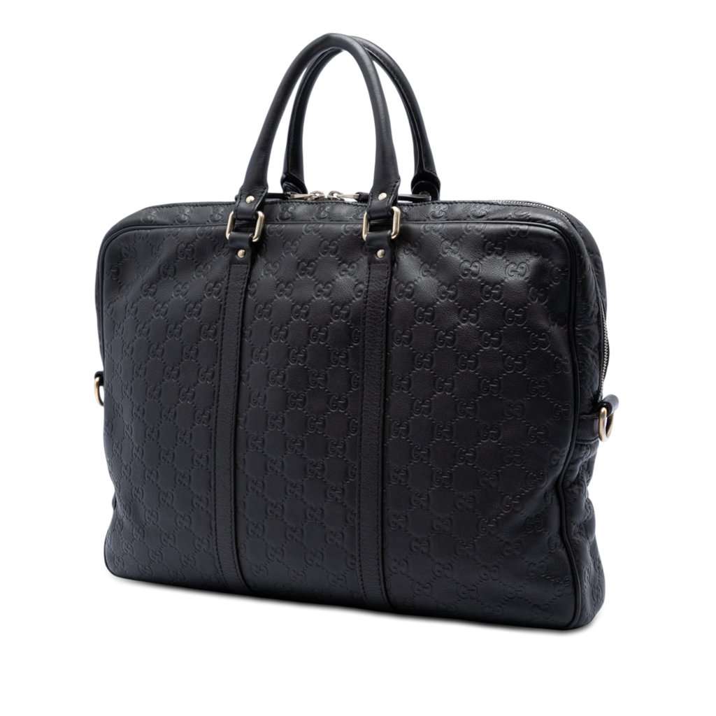 Gucci Guccissima Business Bag Brown Leather Very good condition - Back View