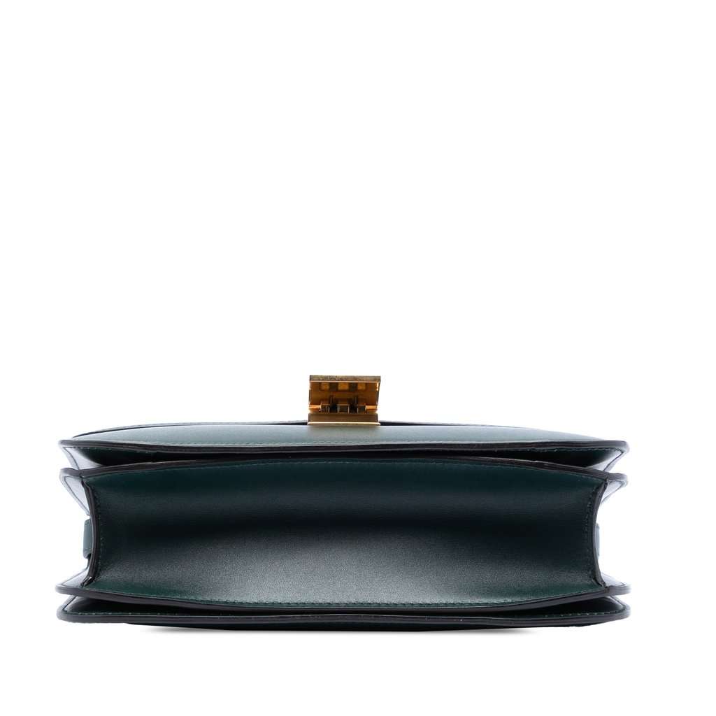 Celine Medium Calfskin Classic Box Green Leather Very good - Inside View