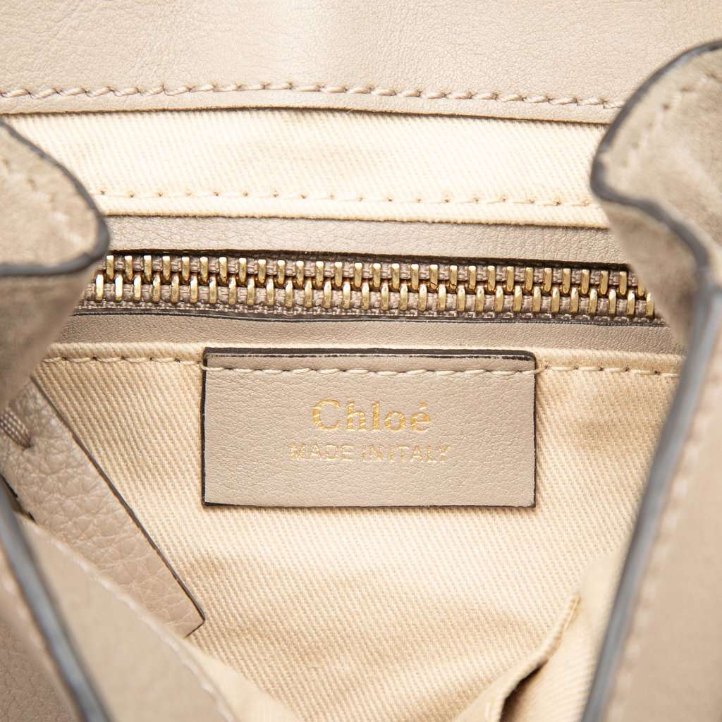 Chloé Small Calfskin and Suede Faye Backpack Brown Leather Very good condition - Box View
