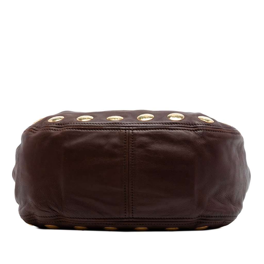 Miu Miu Studded Leather Top Handle Bag Brown Leather Very good condition - Inside View