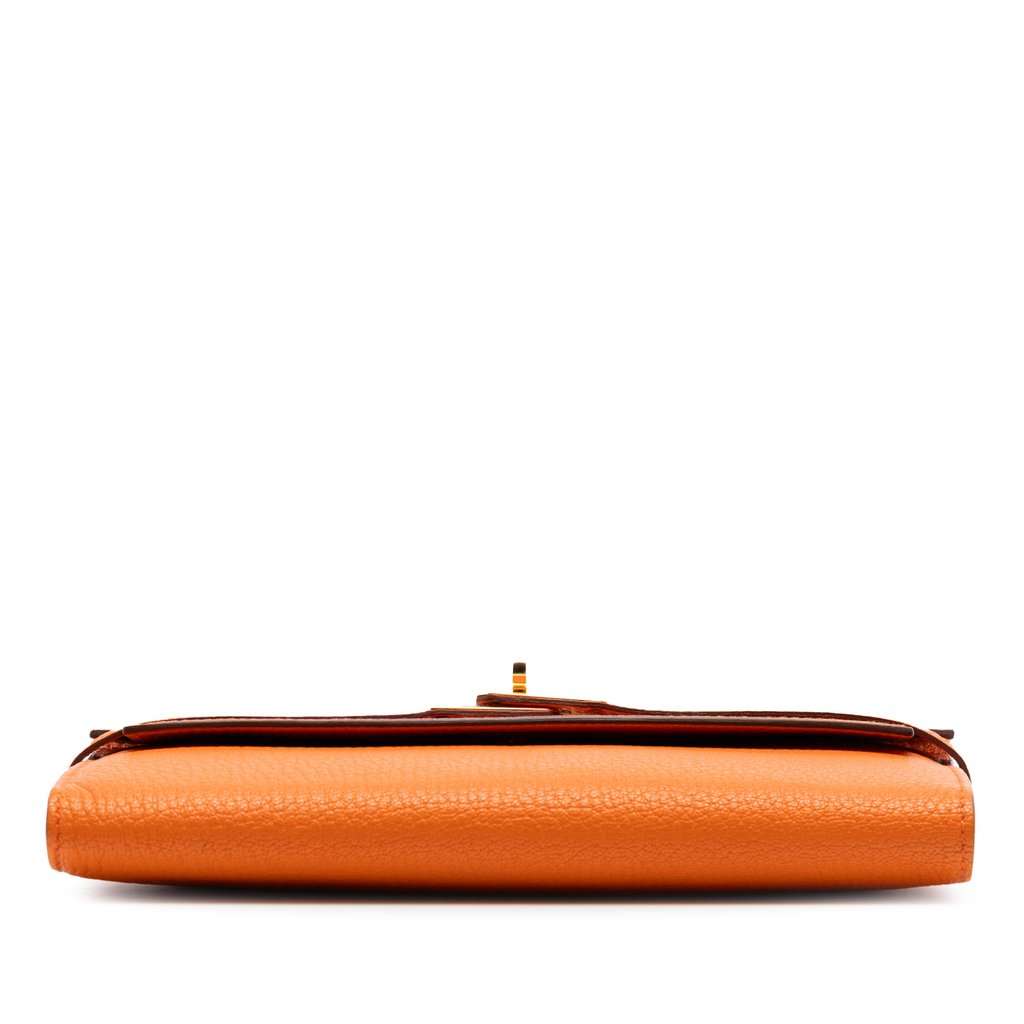 Hermès Chevre Mysore Kelly Longue Wallet Orange Leather Very good condition - Inside View