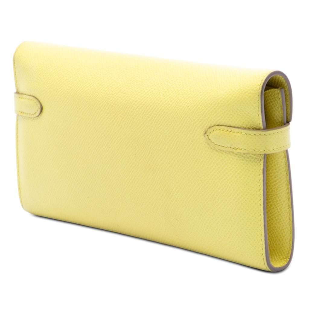 Hermès Epsom Kelly Longue Wallet Yellow Leather Very good condition - Back View