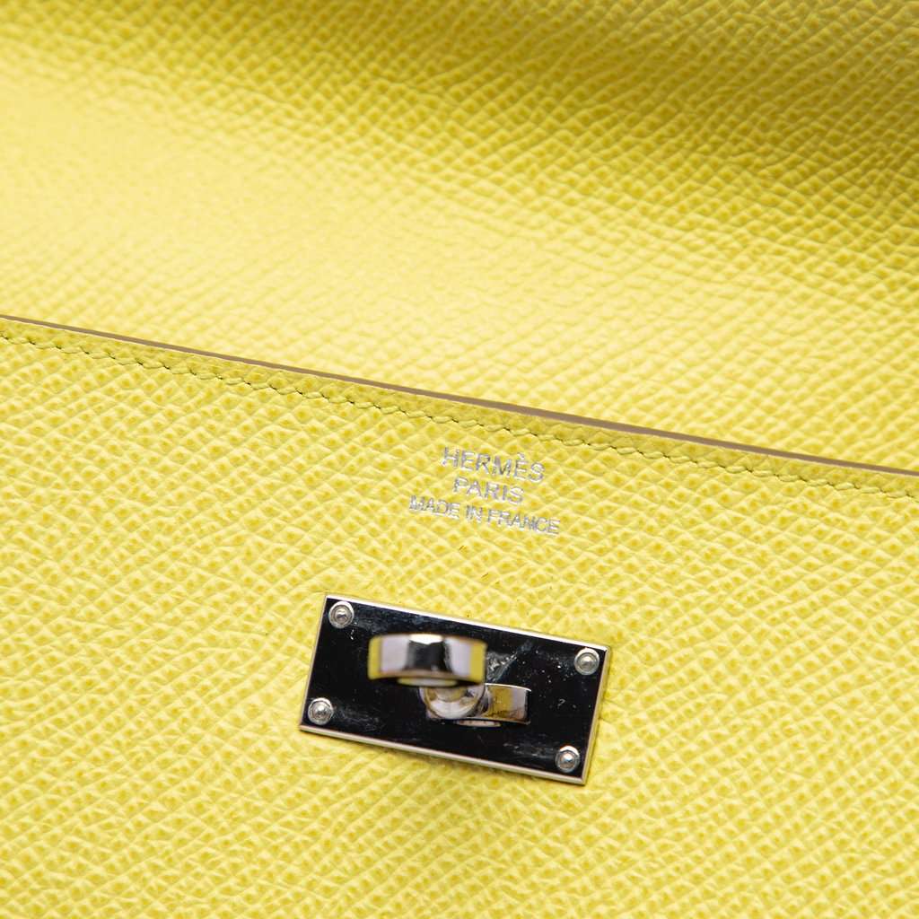 Hermès Epsom Kelly Longue Wallet Yellow Leather Very good condition - Box View