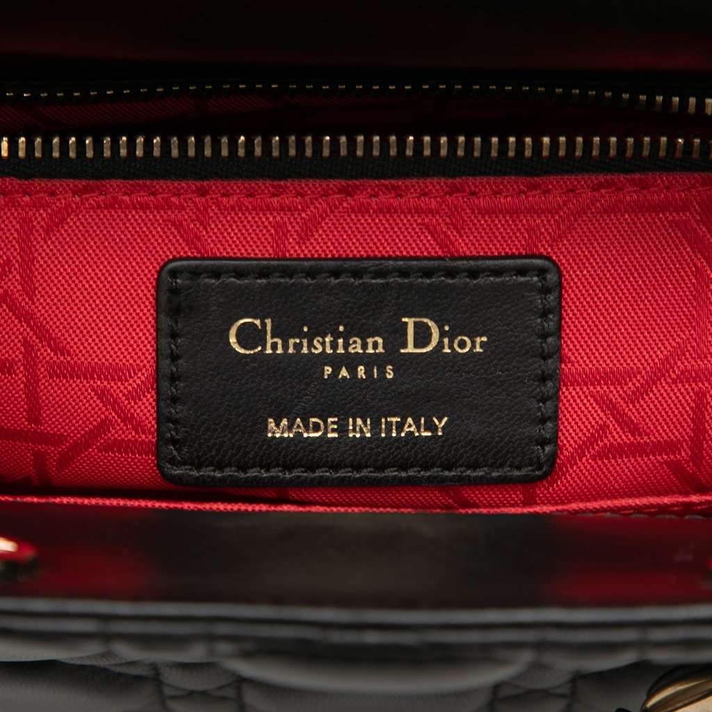 Dior Small Lambskin Cannage My ABCDior Lady Dior Black Leather Very good condition - Box View