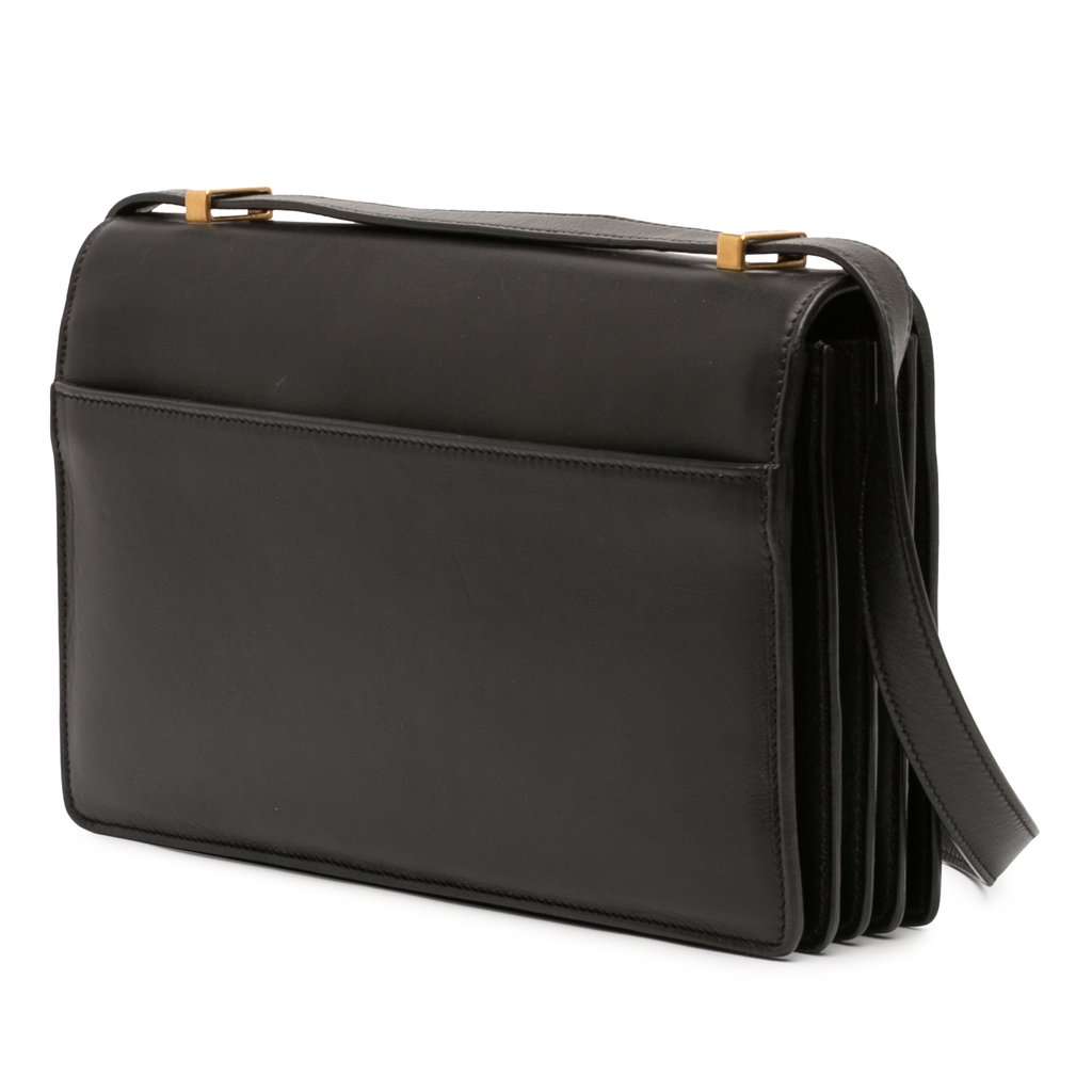 Saint Laurent Small Calfskin Dylan Crossbody Black Leather Very good - Back View
