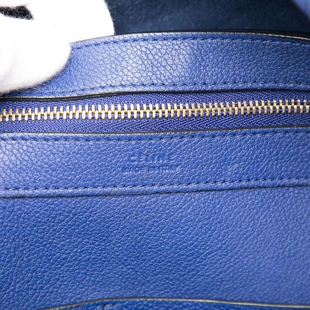 Celine Small Leather Phantom Cabas Tote Blue Leather Very good condition - Box View