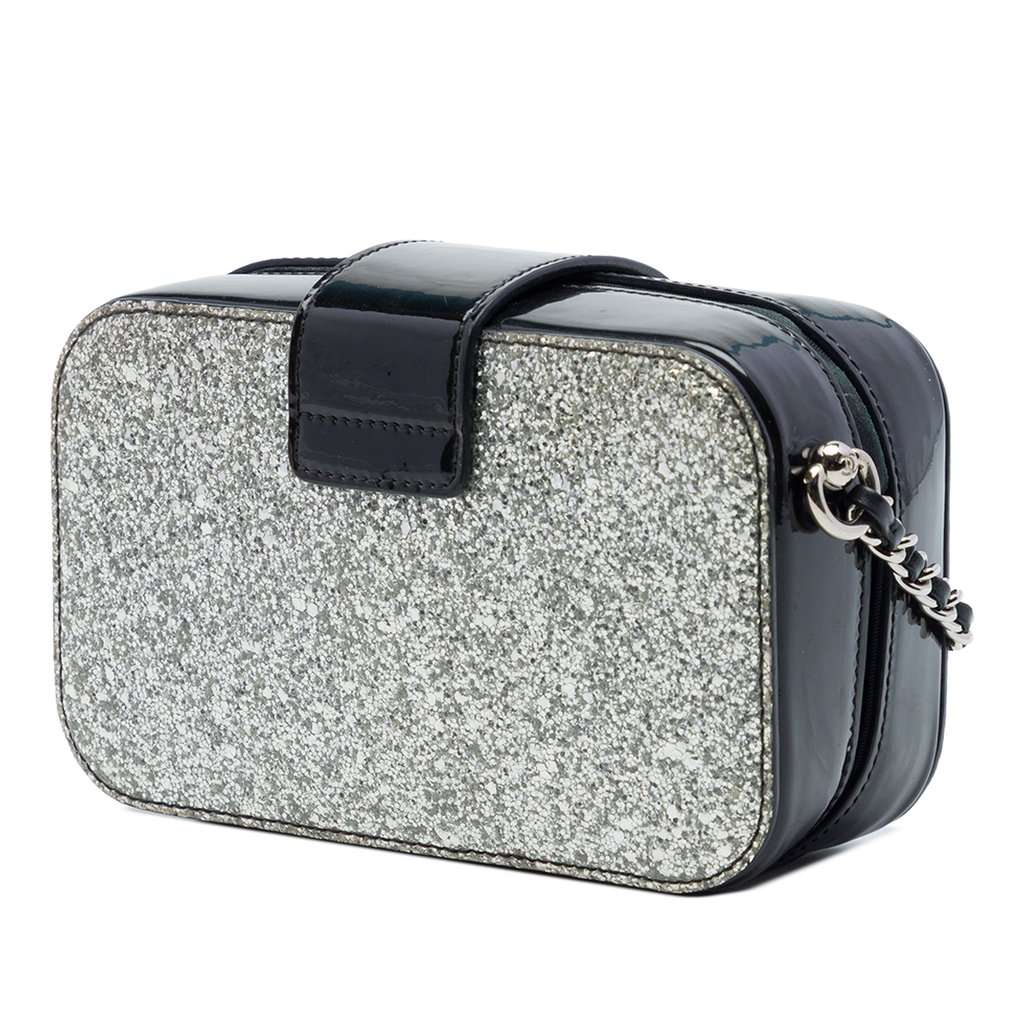 Chanel Glitter Patent Evening On The Moon Camera Case Silver Leather Very good condition - Back View