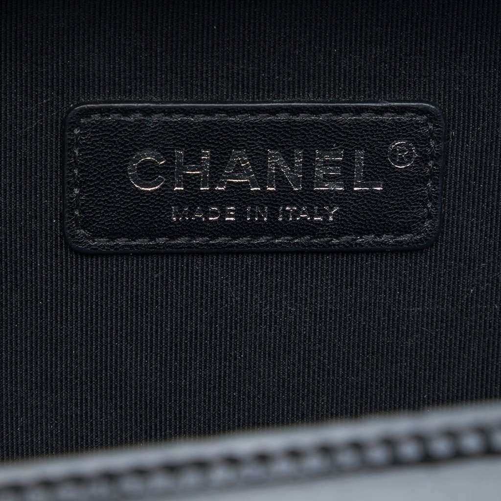 Chanel Glitter Patent Evening On The Moon Camera Case Silver Leather Very good condition - Box View
