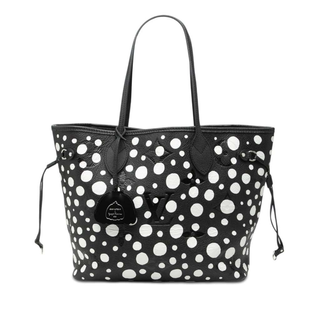 Louis Vuitton Yayoi Kusama Infinity Dots Monogram Empreinte Neverfull MM Black Leather Very good - Front View