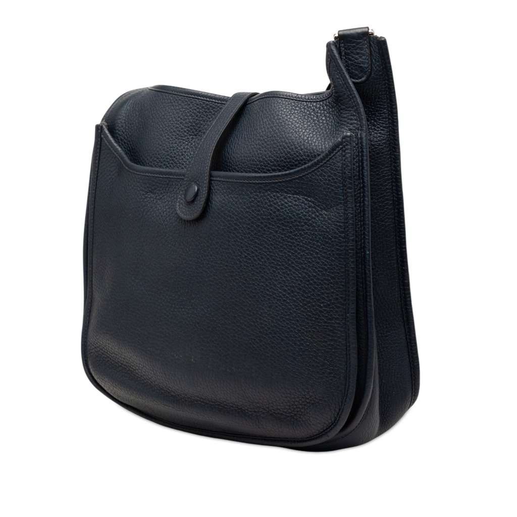 Hermès Clemence Evelyne III 29 Blue Leather Very good condition - Back View