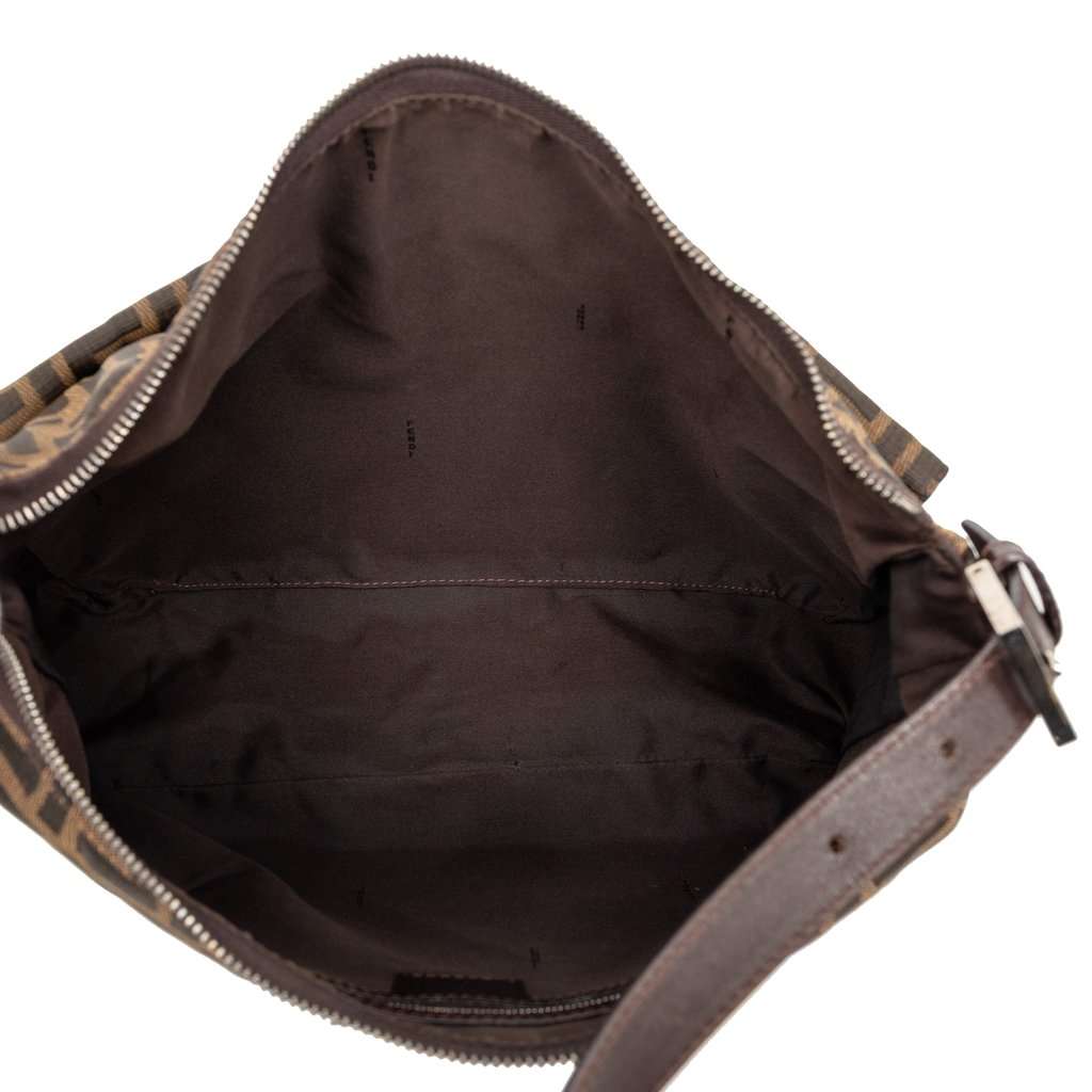 Fendi Zucca Canvas Mamma Forever Zip Shoulder Bag Brown Very good condition - Model View
