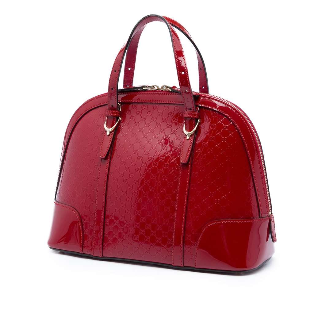 Gucci Small Microguccissima Patent Nice Dome Satchel Red Leather Very good - Back View