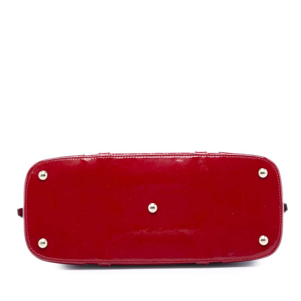 Gucci Small Microguccissima Patent Nice Dome Satchel Red Leather Very good - Inside View