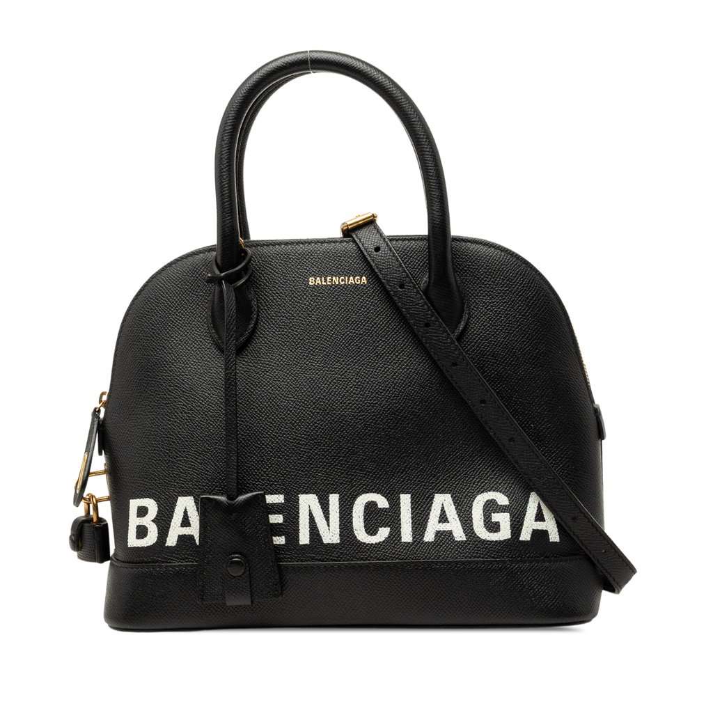 Balenciaga Grained Calfskin Ville Top Handle Bag S Black Leather Very good - Front View