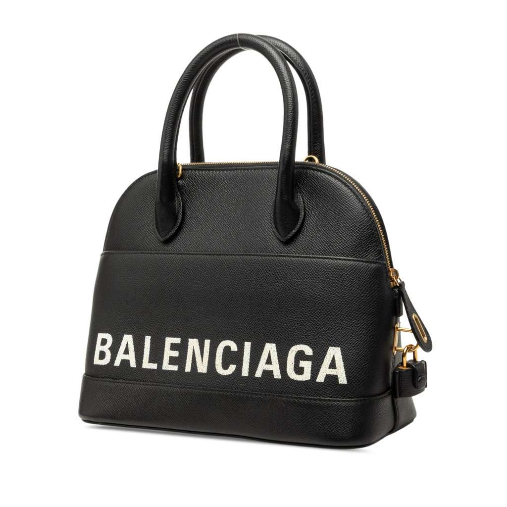 Balenciaga Grained Calfskin Ville Top Handle Bag S Black Leather Very good - Back View