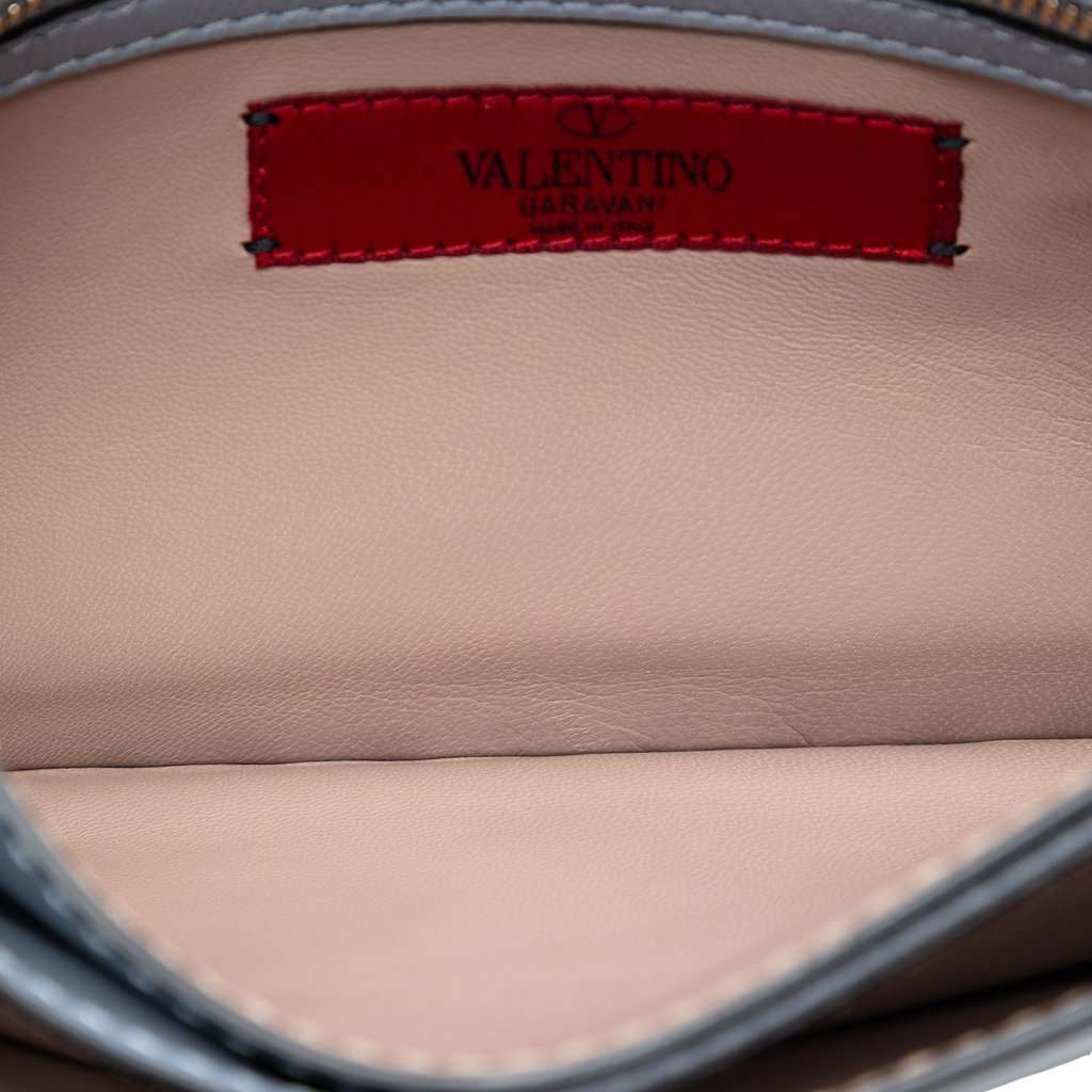 Valentino Nappa Rockstud Wristlet Clutch Grey Leather Very good - Model View