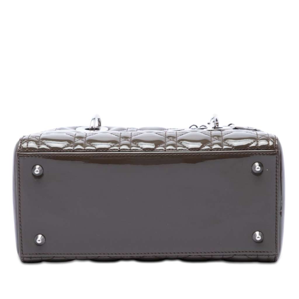 Dior Medium Patent Cannage Lady Dior Brown Leather Very good - Inside View