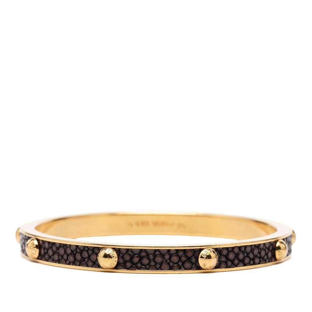 Louis Vuitton Gold Plated and Stingray Gimme A Clue Bangle Gold Metal Very good condition - Front View